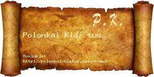 Polonkai Klétus névjegykártya